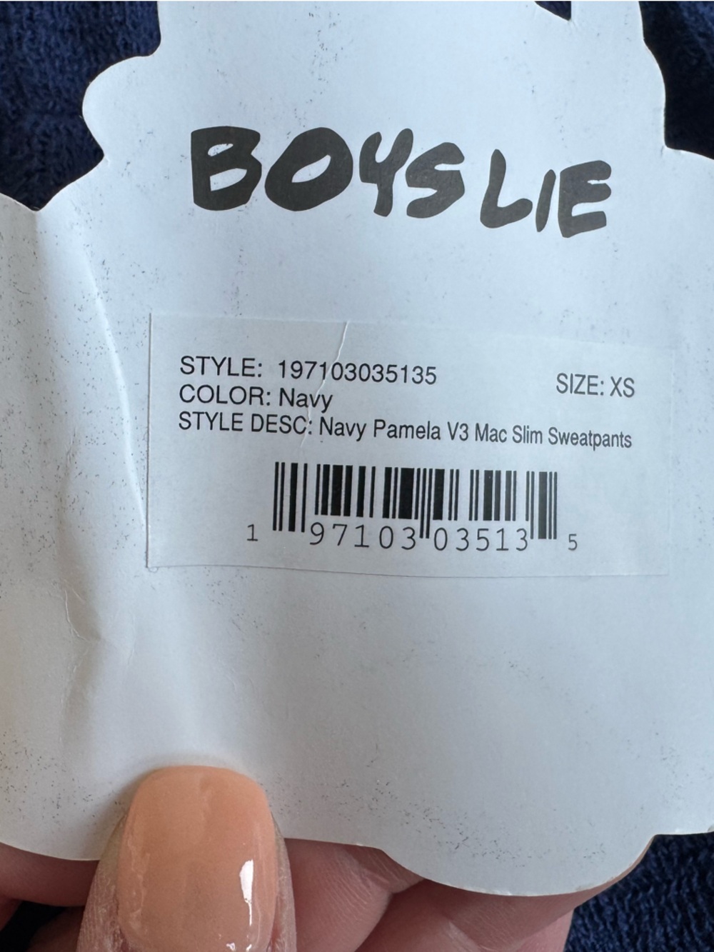 BOYS LIE PAMELA V3 MAC SLIM PANTS XS navy blue white cherubs NEW angel jogger - Picture 8 of 11